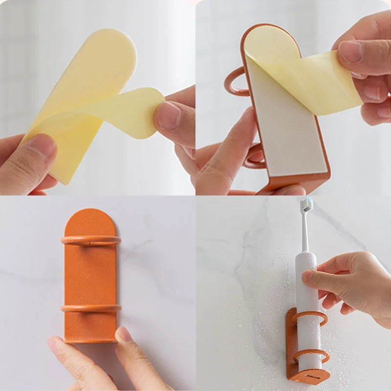 Wall-Mounted Electric Toothbrush & Razor Holder – Space-Saving Bathroom Organizer
