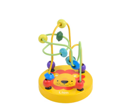 Montessori Wooden Lion Bead Maze – Early Learning Slide Puzzle Toy for Kids
