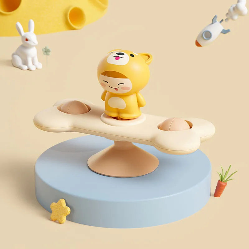 Montessori Rotating Baby Bath Toys – Educational Sensory Suction Spinner