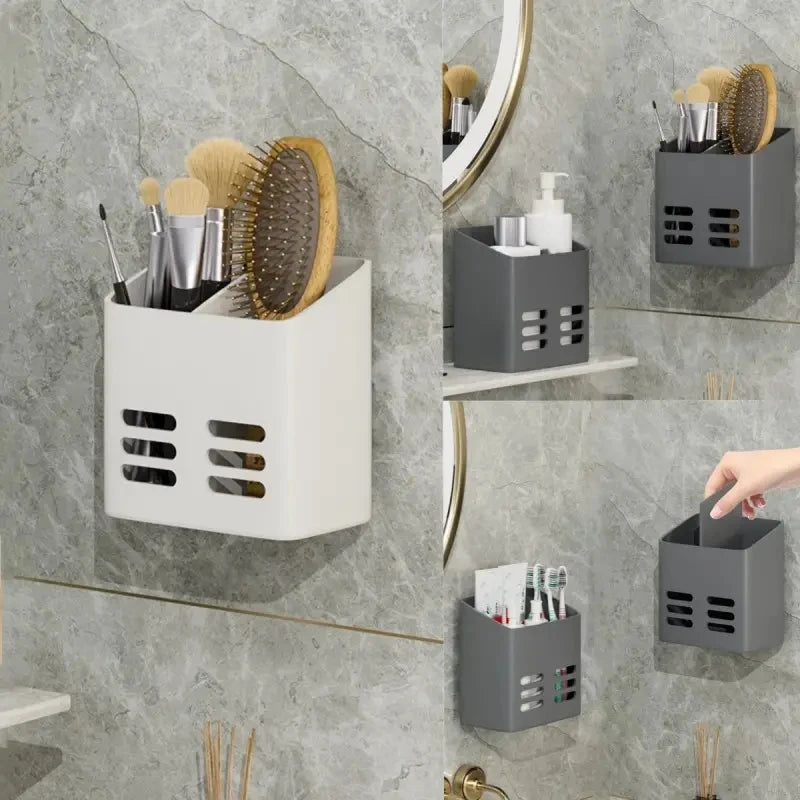 Wall-Mounted Bathroom Storage Shelf – Makeup & Toiletries Organizer