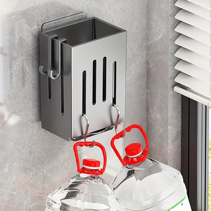 Wall-Mounted Kitchen Utensil Rack with Drain Tray – Multifunctional Cutlery Storage