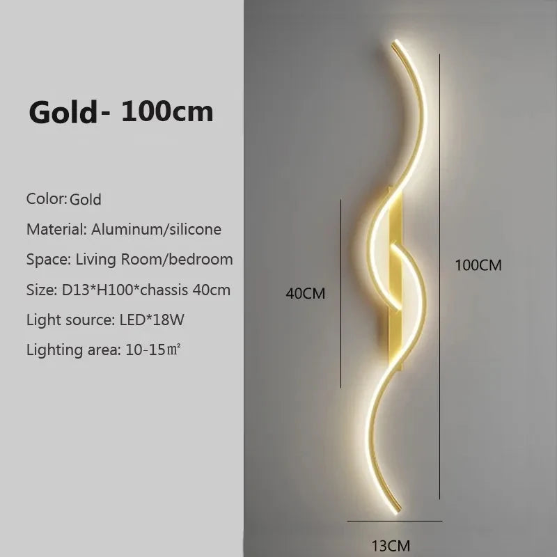 Modern LED Wall Sconce – Aluminum Strip Lamp for Bedroom & Living Room