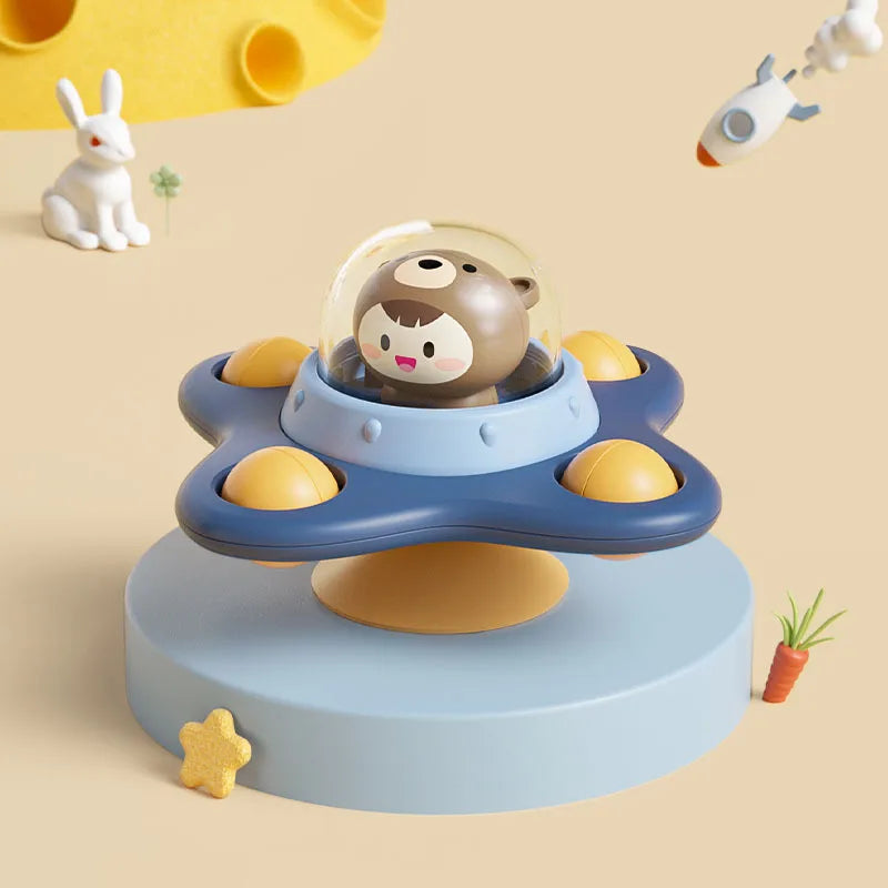 Montessori Rotating Baby Bath Toys – Educational Sensory Suction Spinner