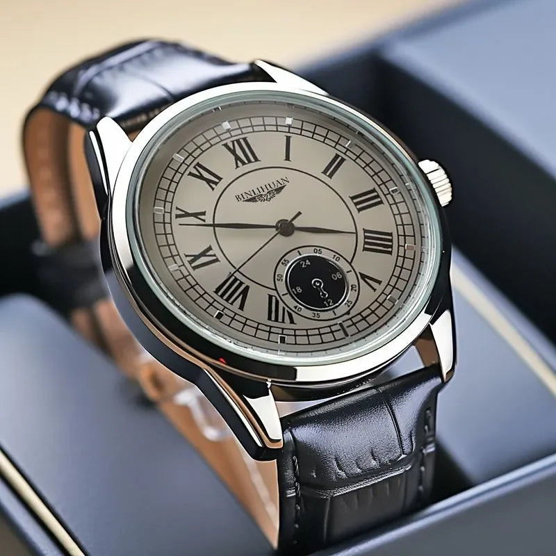 Classic Roman Numeral Quartz Watch with 10 mm Case and Sport Band