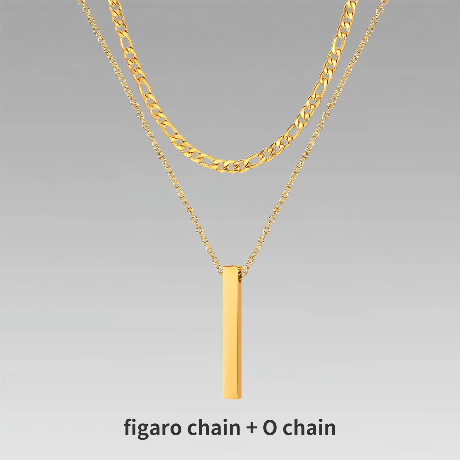 Polished Stainless Steel Vertical Bar Pendant Necklace, Layer-Ready Minimal Style
