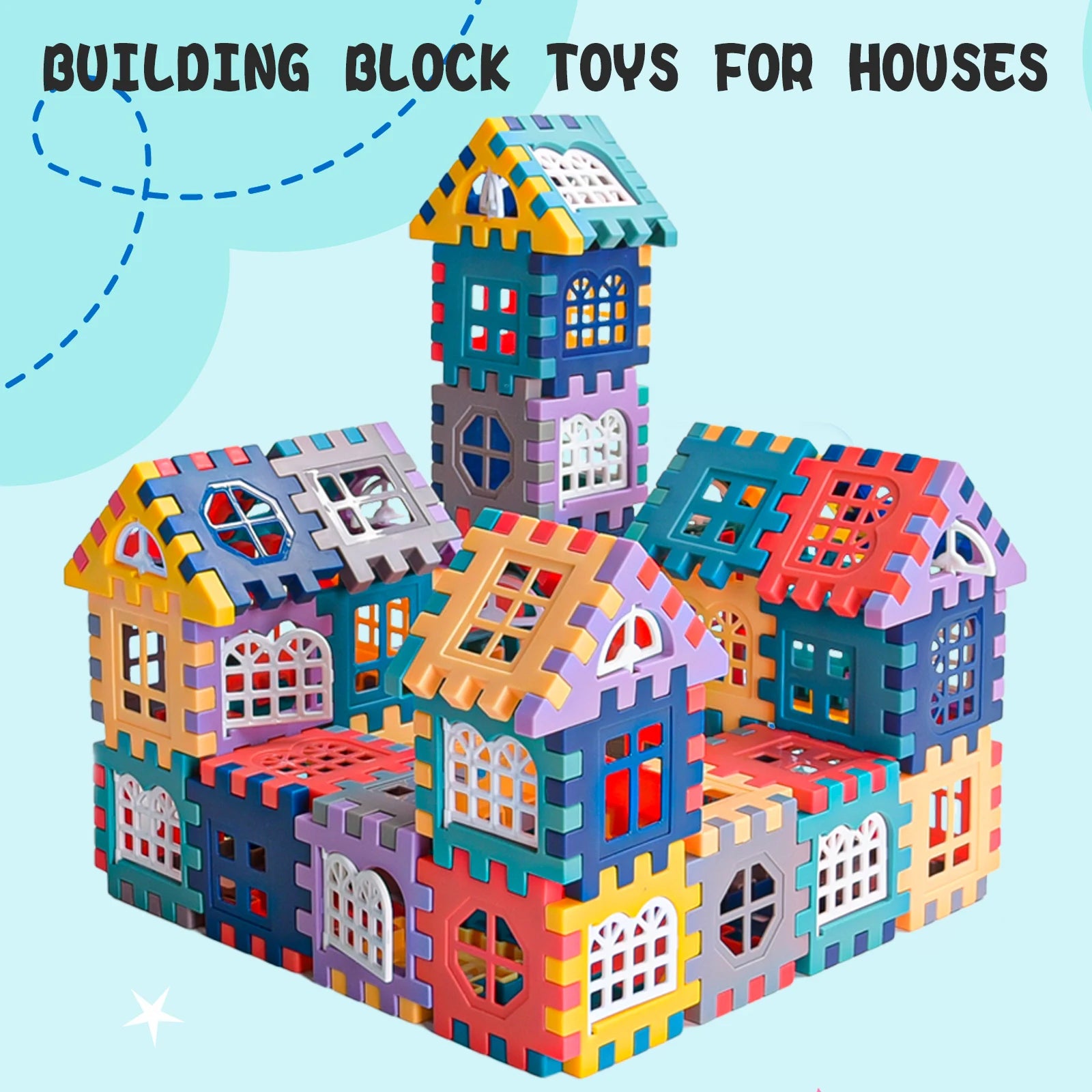 Creative House Building Blocks – Colorful Educational Construction Toy for Kids