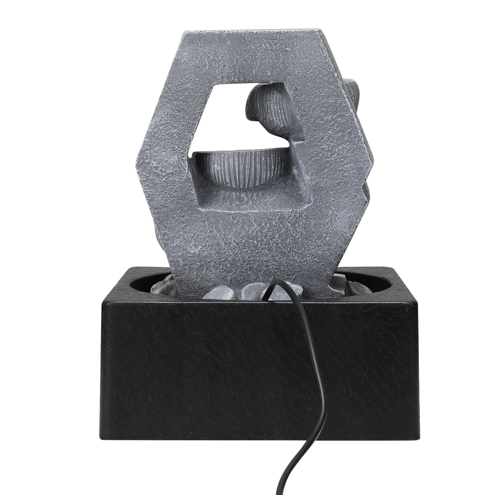 Voltsify Cascade Tabletop Fountain with LED Light – Resin Water Feature 50cm