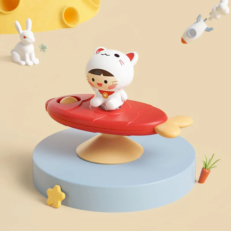 Montessori Rotating Baby Bath Toys – Educational Sensory Suction Spinner