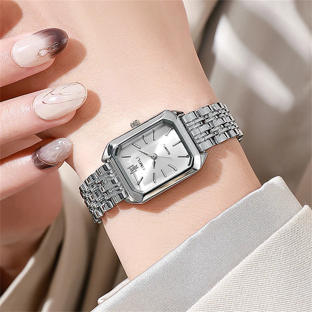 Square Dial Gold-Tone Quartz Bracelet Watch