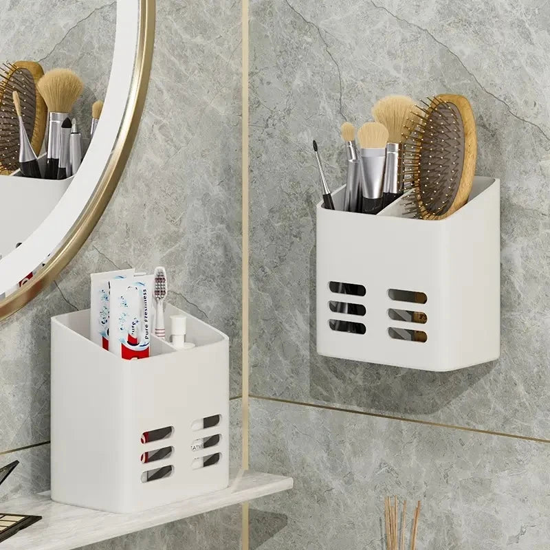 Wall-Mounted Bathroom Storage Shelf – Makeup & Toiletries Organizer