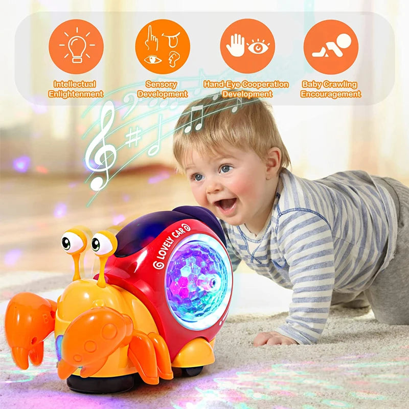Crawling Crab Baby Toy – Interactive Music & Light for Toddlers