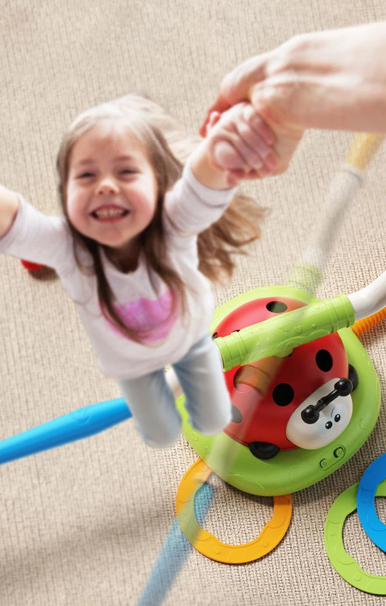 3 in 1 Ladybug Toy – Jump Rope, Rocket Launcher & Ring Toss Game