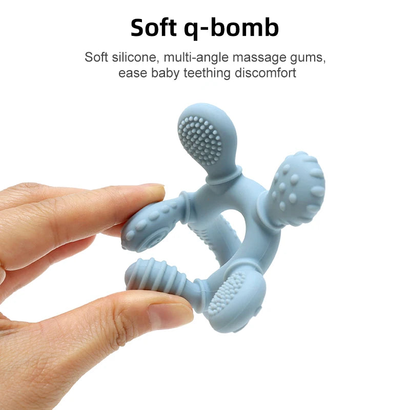 Silicone Baby Teething Ring – Sensory Chew Toy for Gum Relief (0–12 Months)
