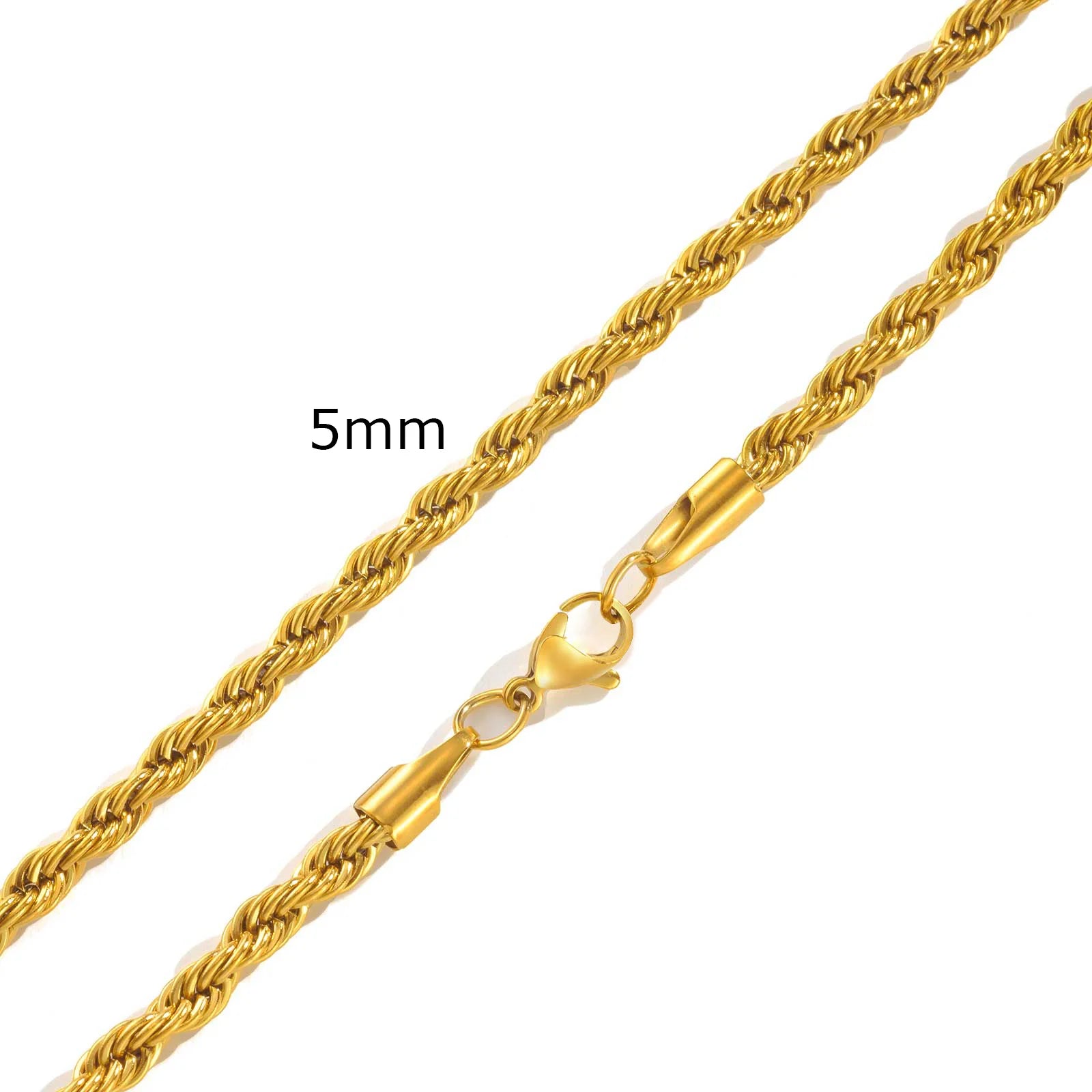 Minimalist Twist Rope Stainless Steel Chain Necklace