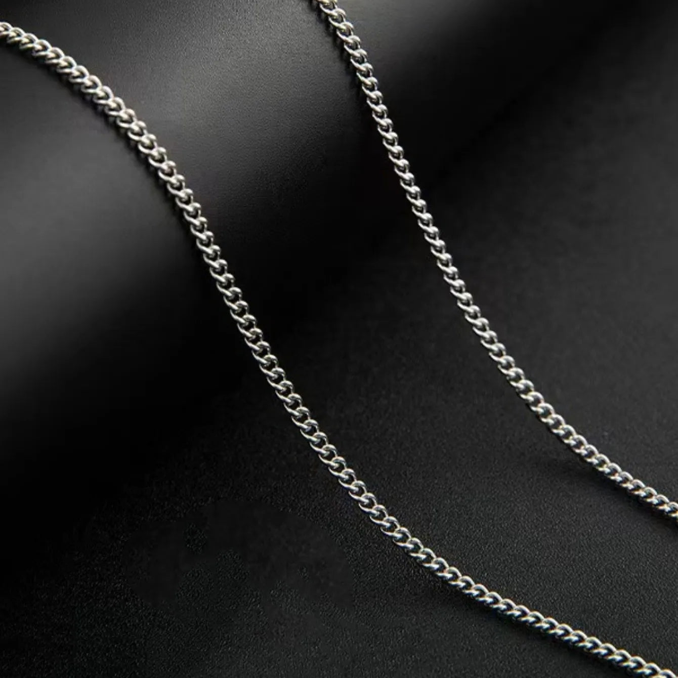 Slim Minimalist Stainless Steel Cuban Link Chain Necklace, 3 mm, 40 cm