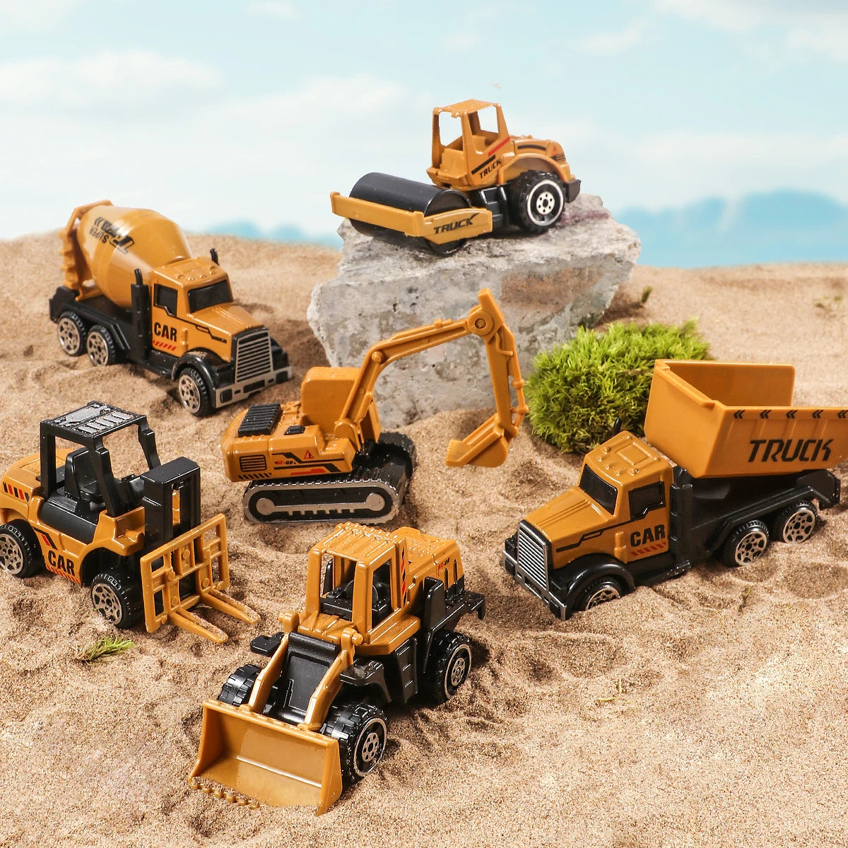 6-Piece Mini Construction Trucks Set – Engineering Toy Vehicles for Kids