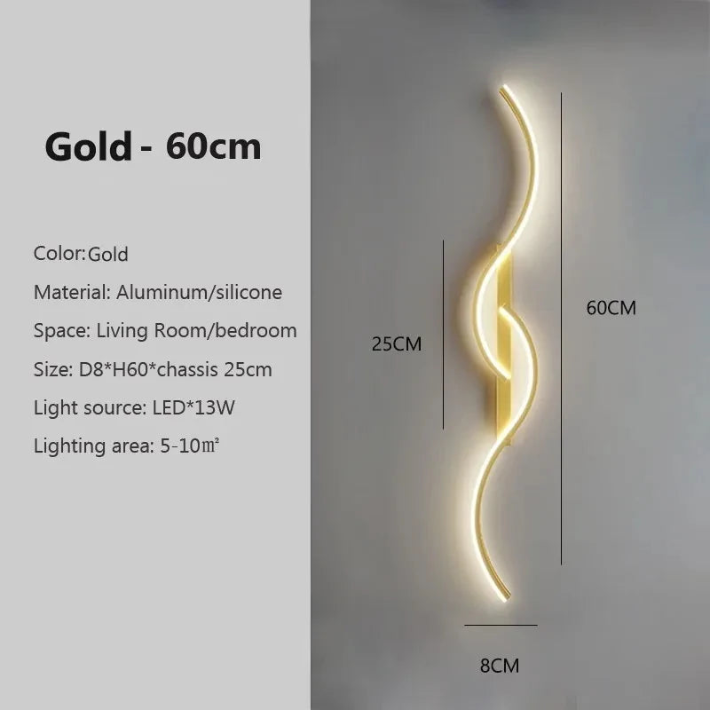 Modern LED Wall Sconce – Aluminum Strip Lamp for Bedroom & Living Room