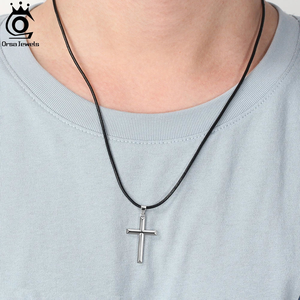 ORSA JEWELS 14K Gold Cross Pendant Necklace – 925 Sterling Silver, Certified