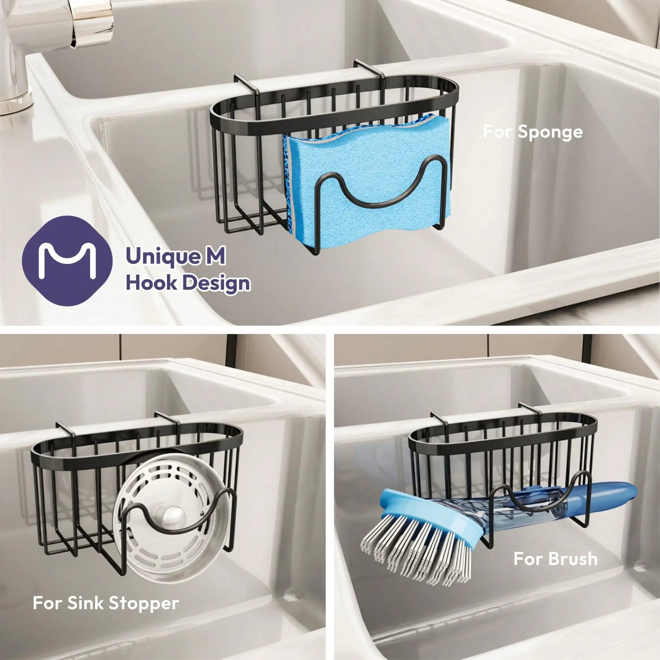 Multifunctional Sponge Holder – Rustproof Kitchen Sink Caddy Organizer