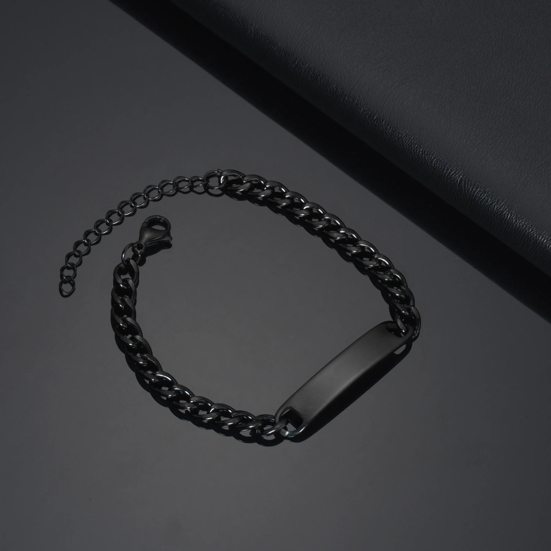Minimal ID Plate Link Chain Stainless Steel Bracelet