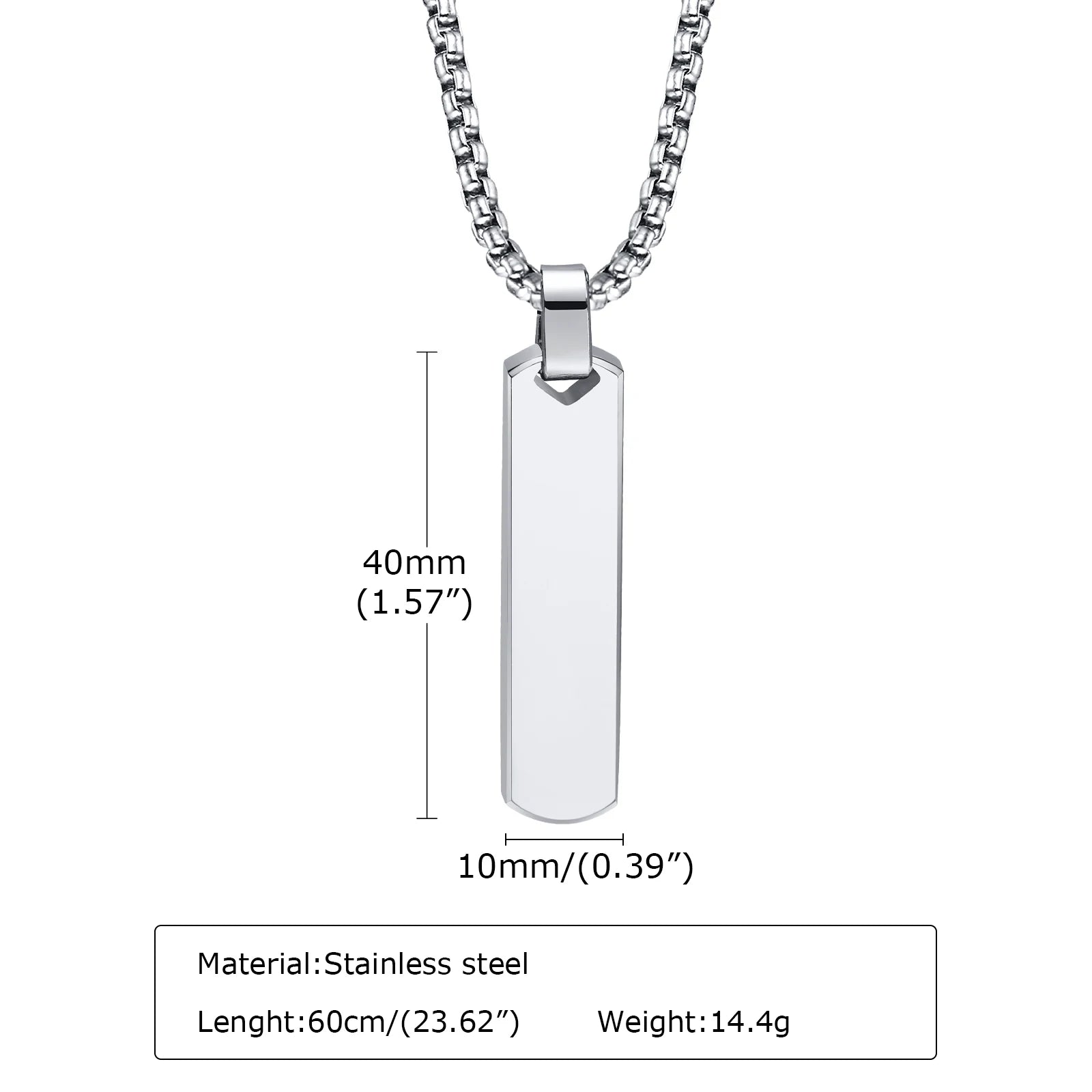 Minimal Layered Bar Pendant Stainless Steel Necklace Set