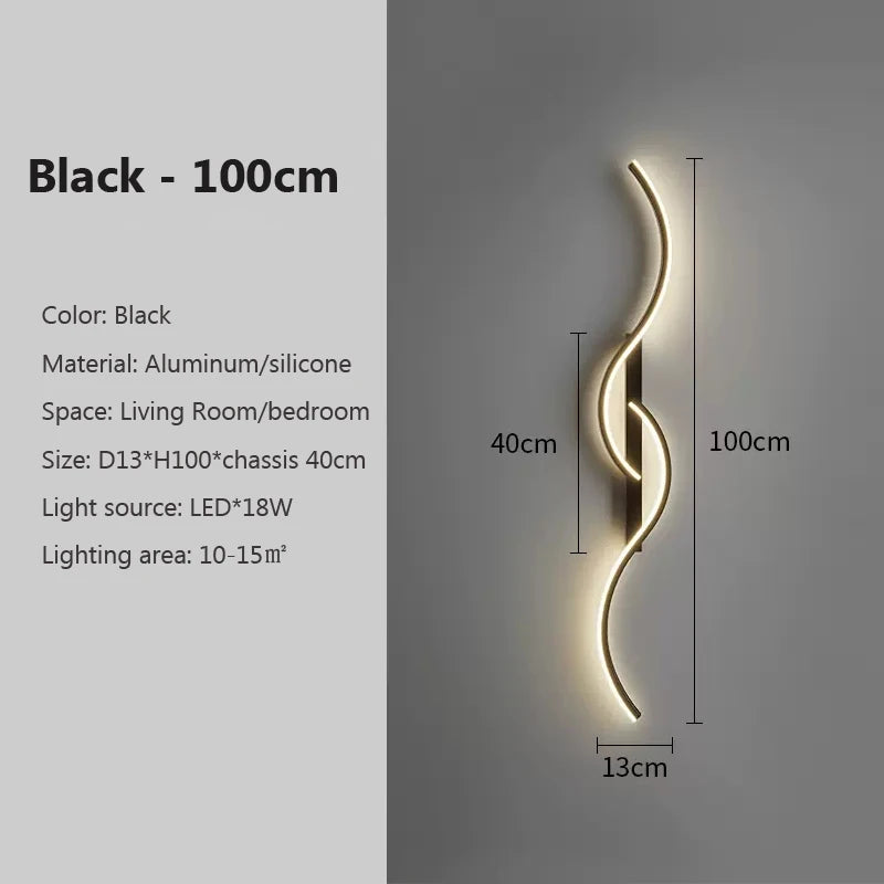 Modern LED Wall Sconce – Aluminum Strip Lamp for Bedroom & Living Room