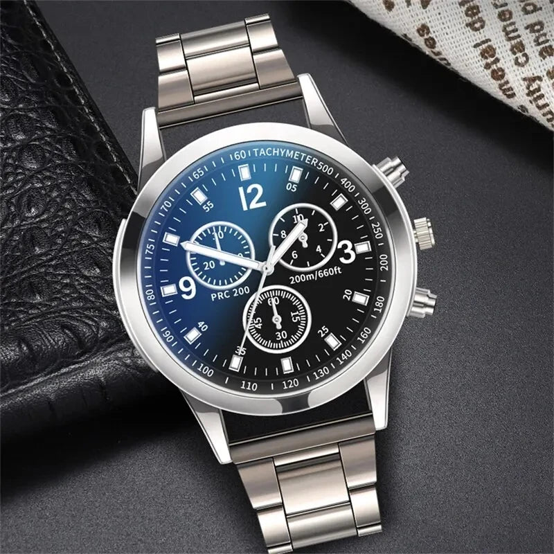 Business-Casual Stainless Steel Quartz Watch with Arabic Dial and Bracelet