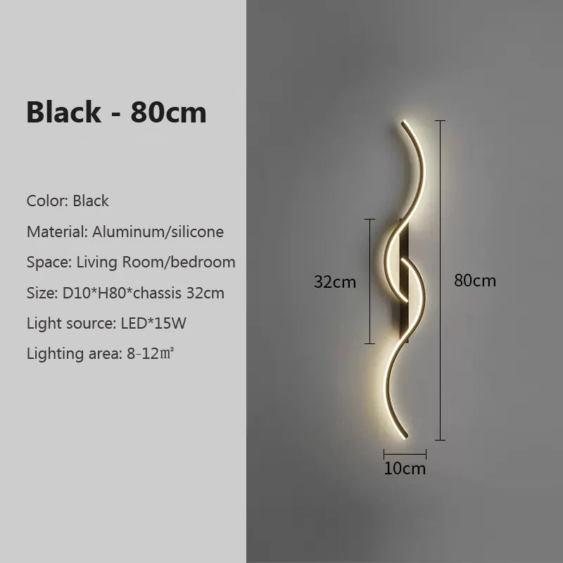 Modern LED Wall Sconce – Aluminum Strip Lamp for Bedroom & Living Room