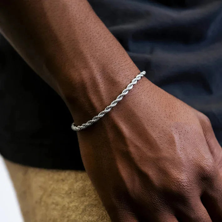 Twisted Singapore Chain Stainless Steel Bracelet