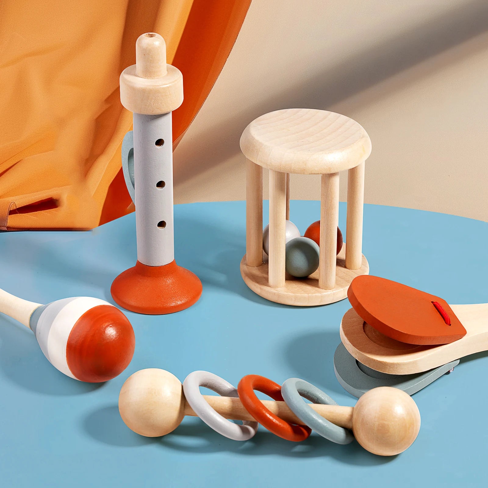 Wooden Musical Instrument Set – 5-Piece Educational Toy for Kids