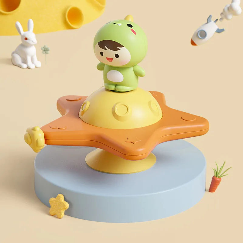 Montessori Rotating Baby Bath Toys – Educational Sensory Suction Spinner