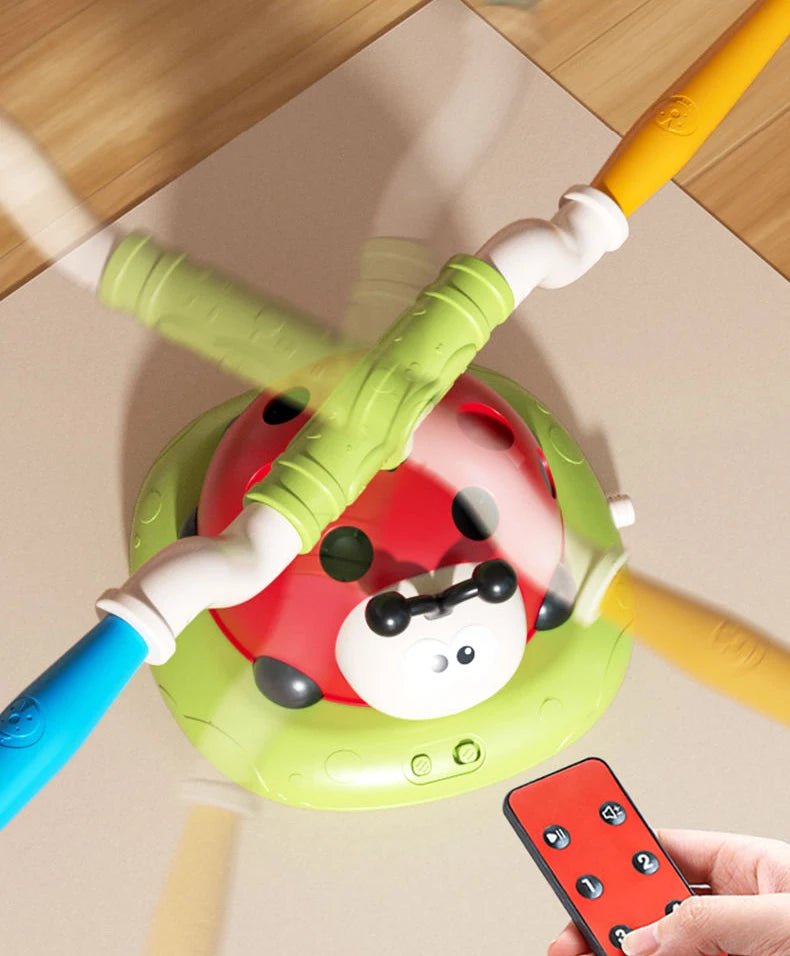 3 in 1 Ladybug Toy – Jump Rope, Rocket Launcher & Ring Toss Game