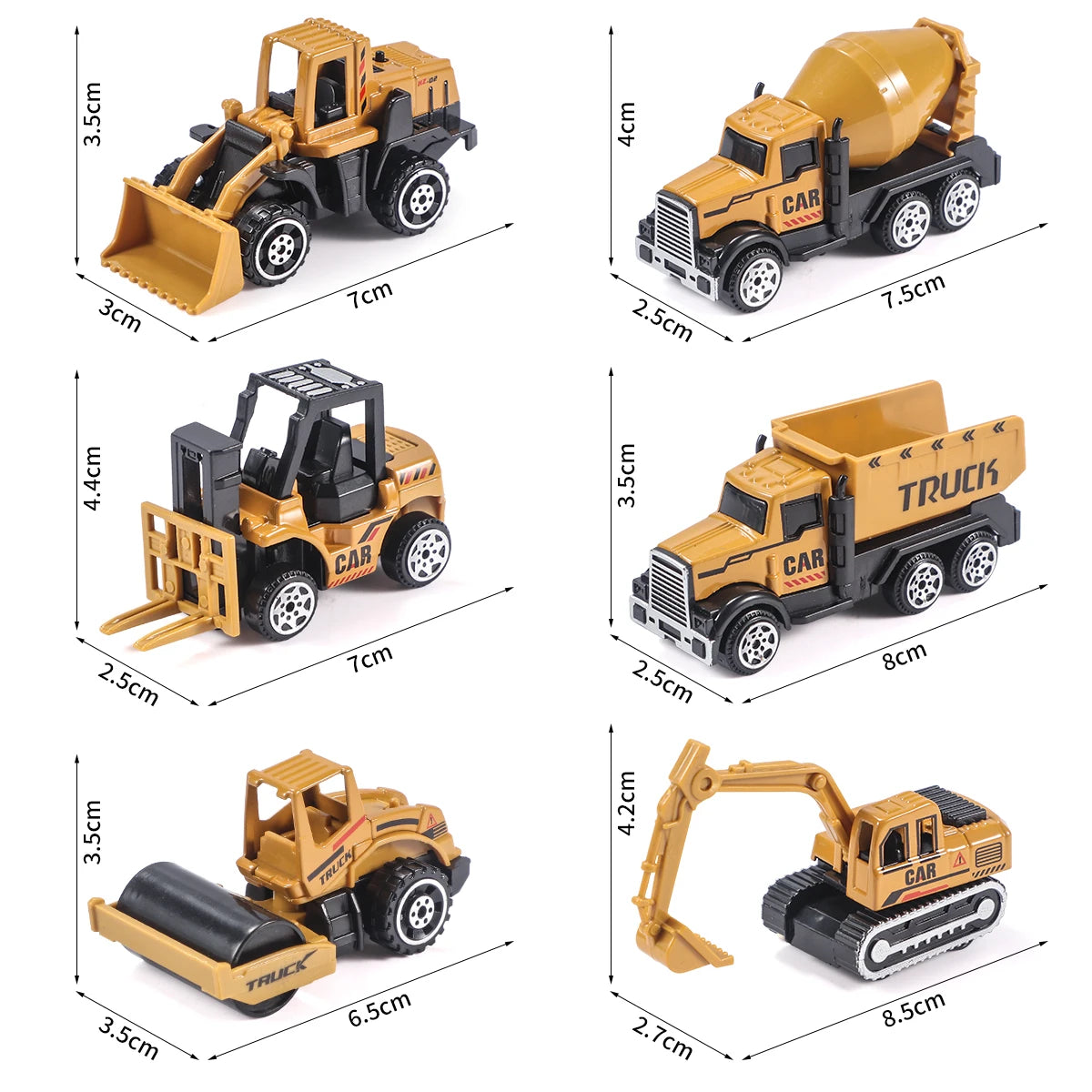 6-Piece Mini Construction Trucks Set – Engineering Toy Vehicles for Kids