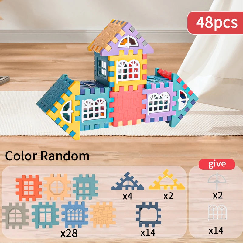 Creative House Building Blocks – Colorful Educational Construction Toy for Kids