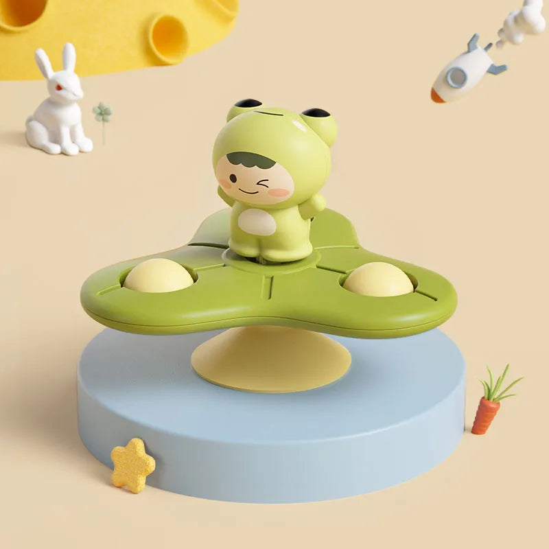 Montessori Rotating Baby Bath Toys – Educational Sensory Suction Spinner