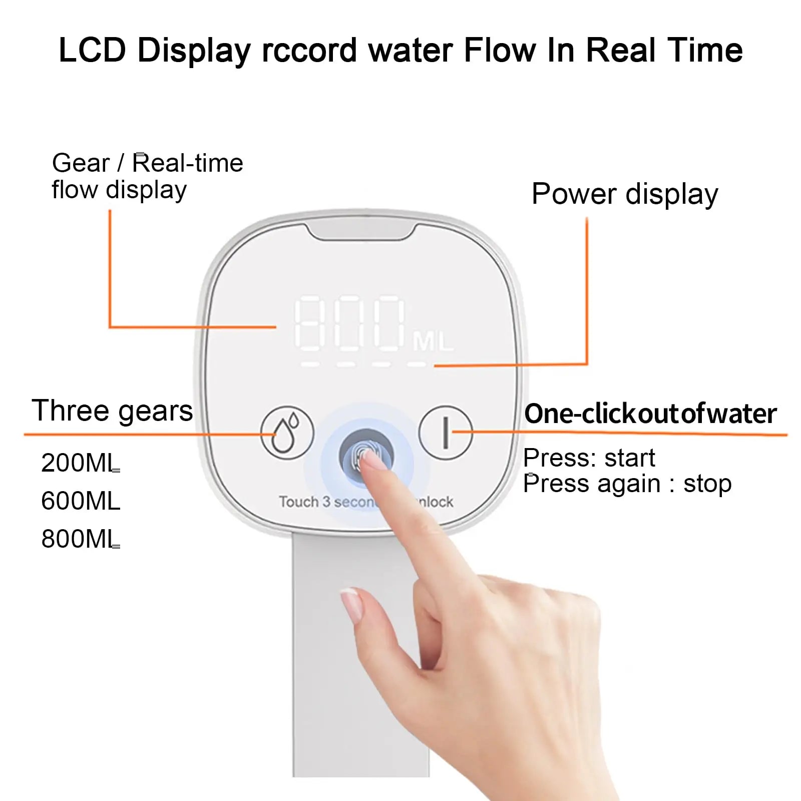 Water Bottle Dispenser, Universal Foldable Automatic Water Bottle Pump with Display