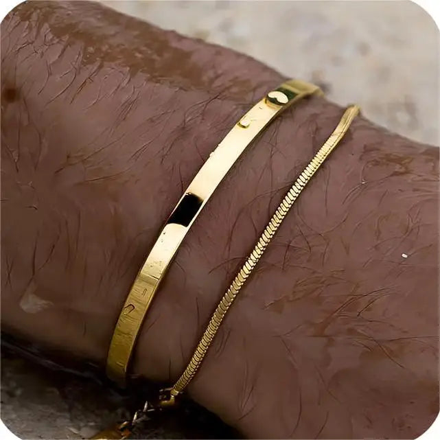 3mm Stainless Steel Cuban Link Open Cuff Bracelet – Adjustable Unisex Minimalist