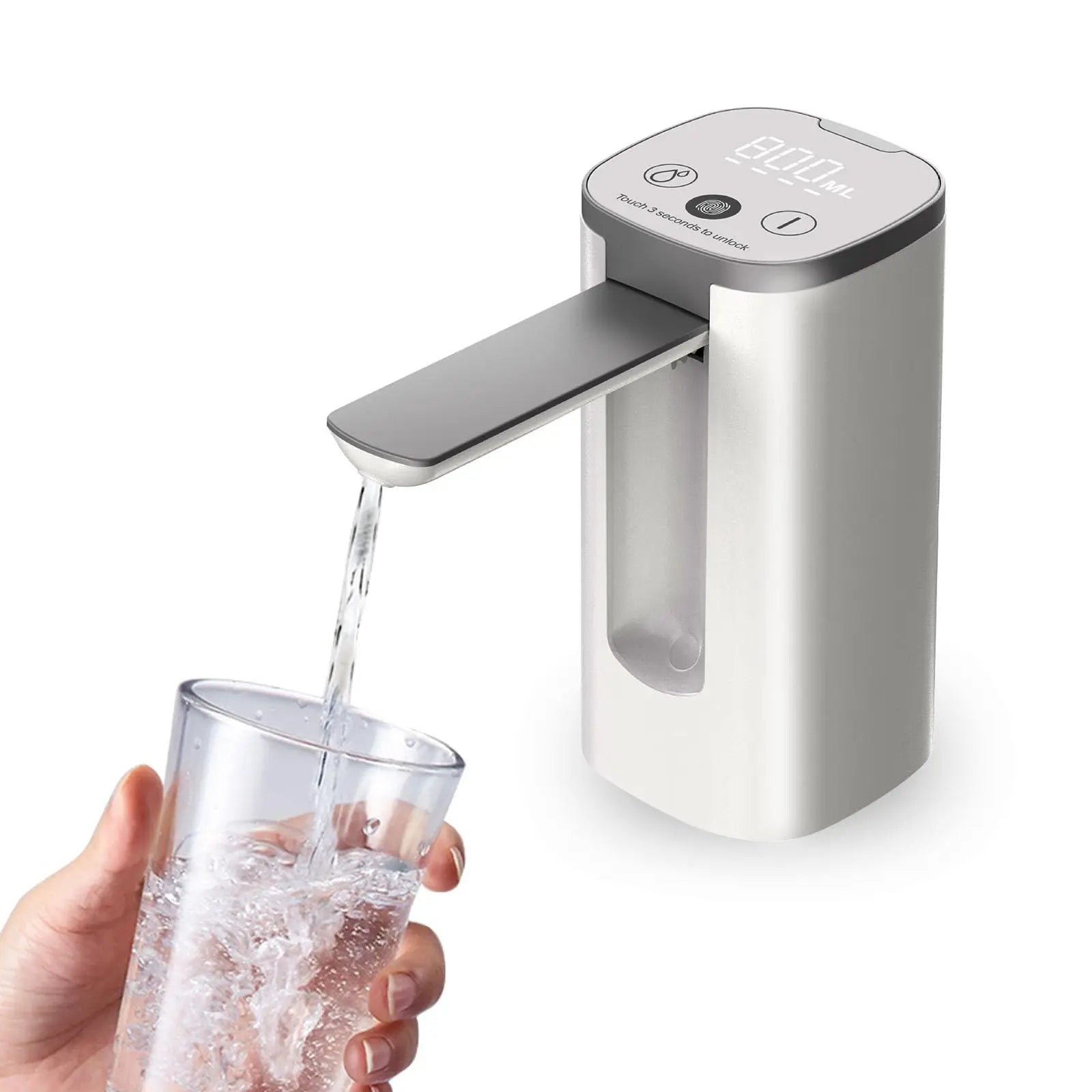 Water Bottle Dispenser, Universal Foldable Automatic Water Bottle Pump with Display