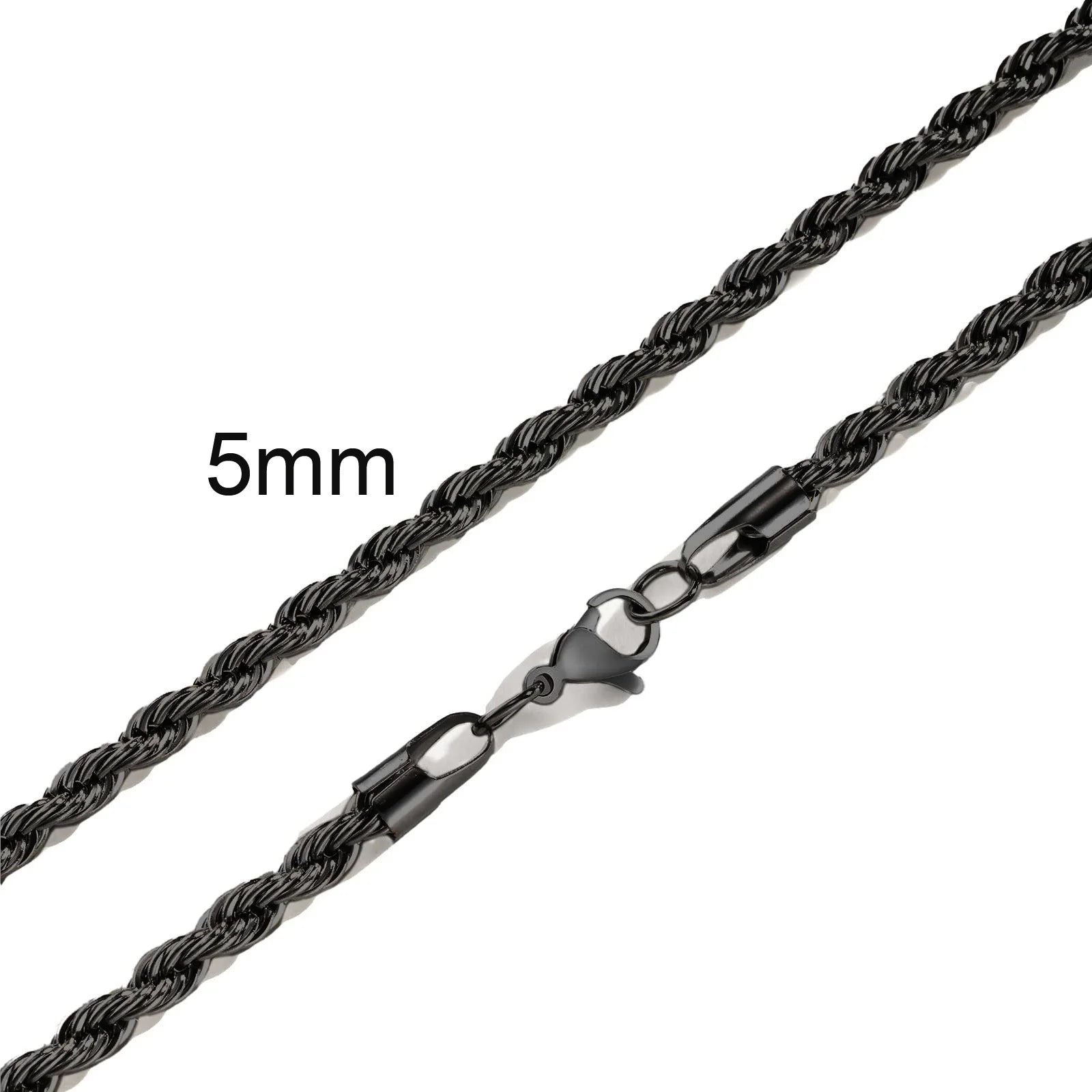 Minimalist Twist Rope Stainless Steel Chain Necklace