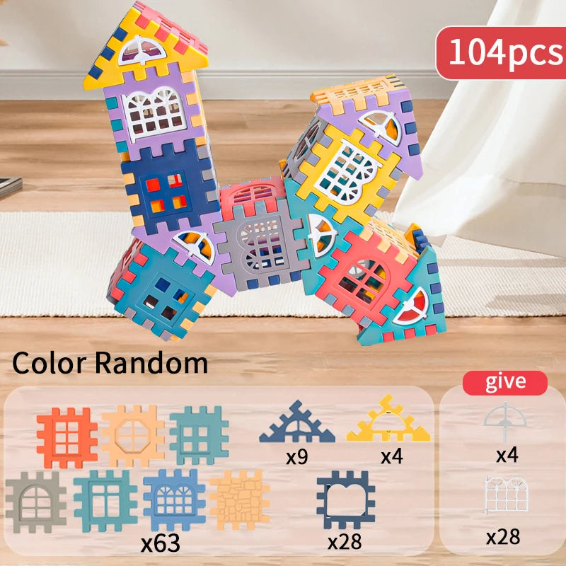 Creative House Building Blocks – Colorful Educational Construction Toy for Kids