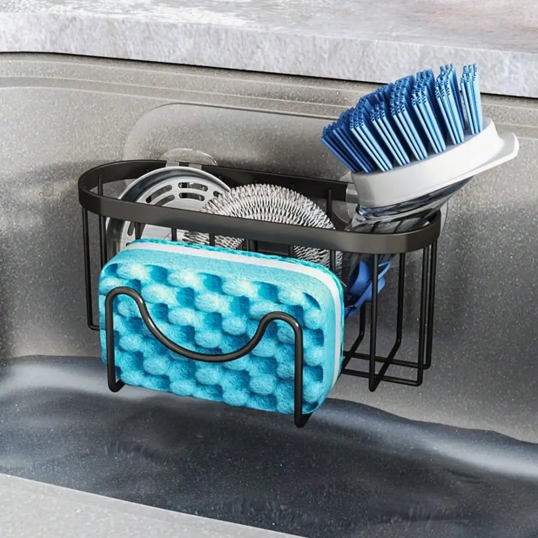 Multifunctional Sponge Holder – Rustproof Kitchen Sink Caddy Organizer