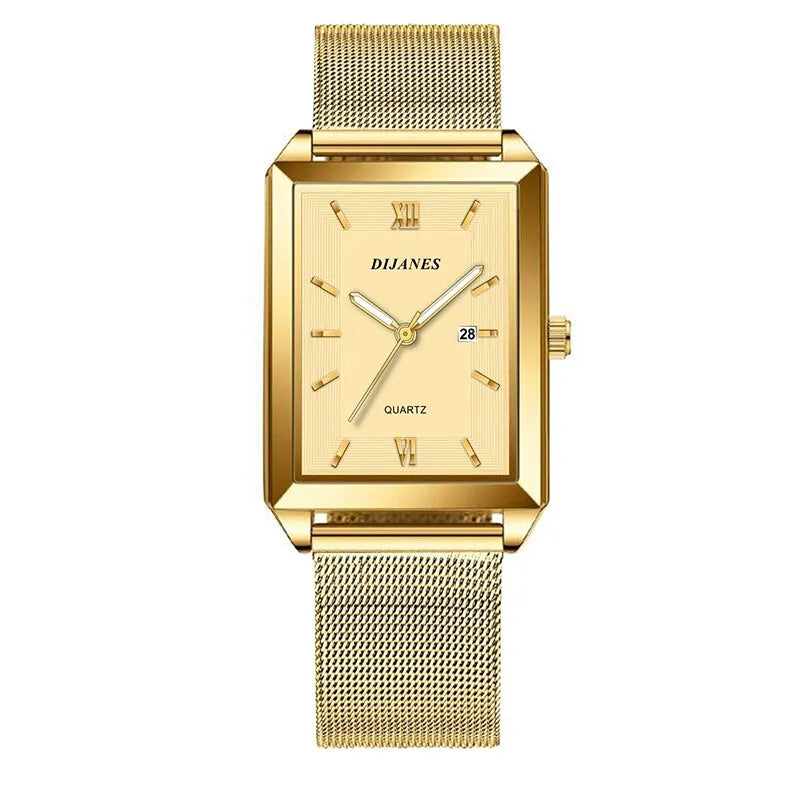 Women's Luxury Quartz Watch – Gold Mesh Band, Ultra-Thin, Elegant Design