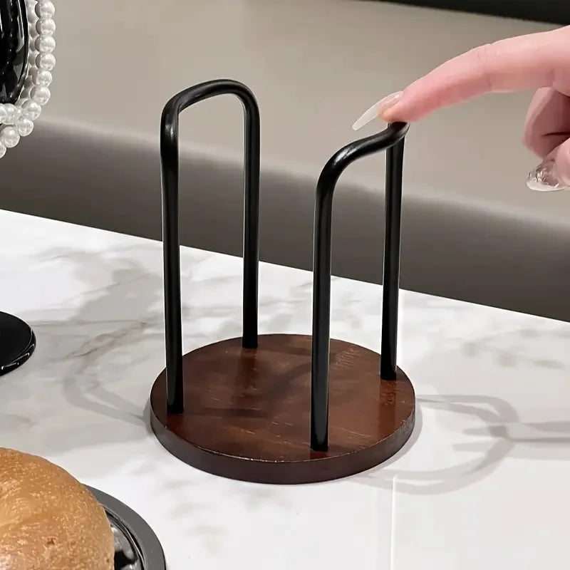 Disposable Cup Storage Holder – Wooden Base Organizer Rack