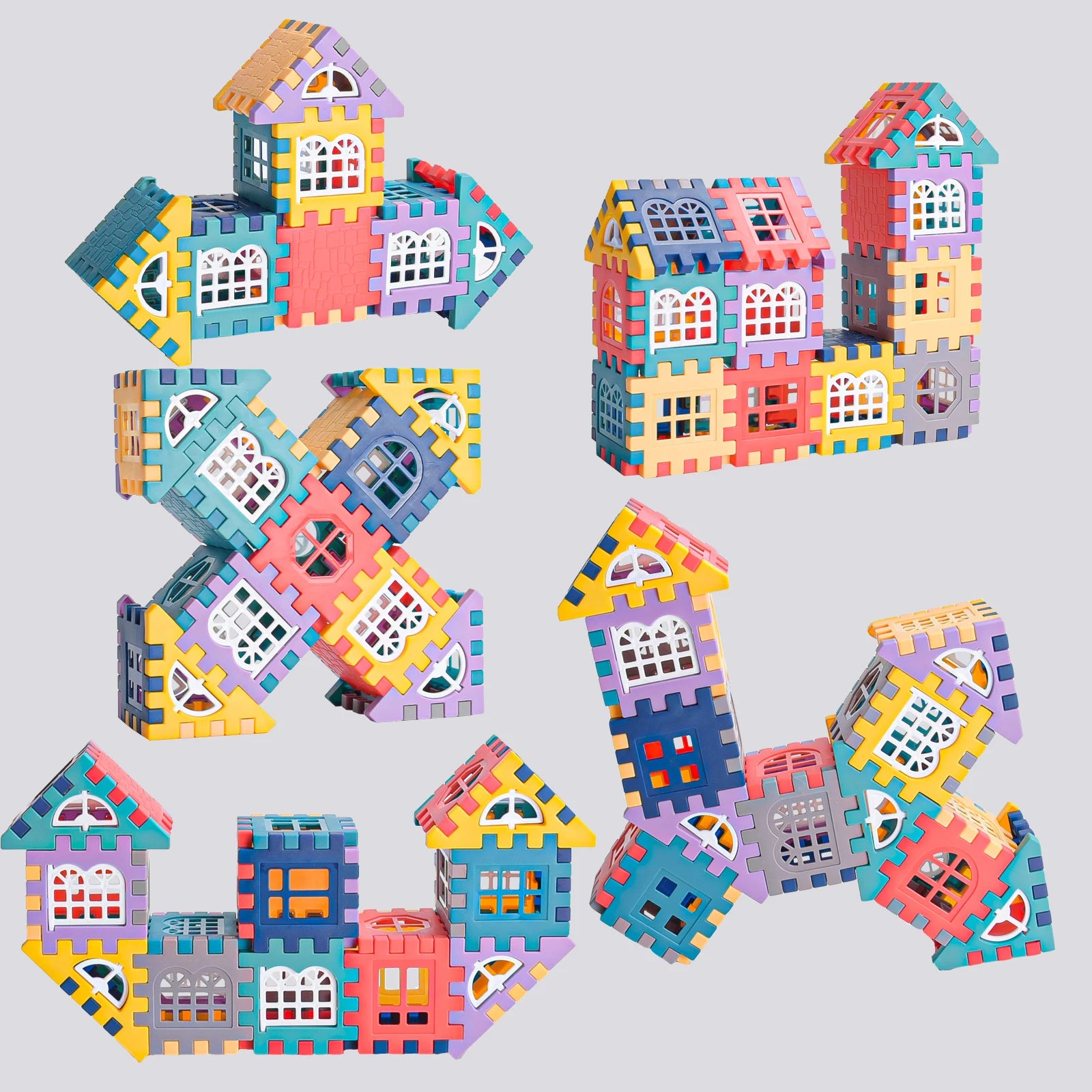 Creative House Building Blocks – Colorful Educational Construction Toy for Kids